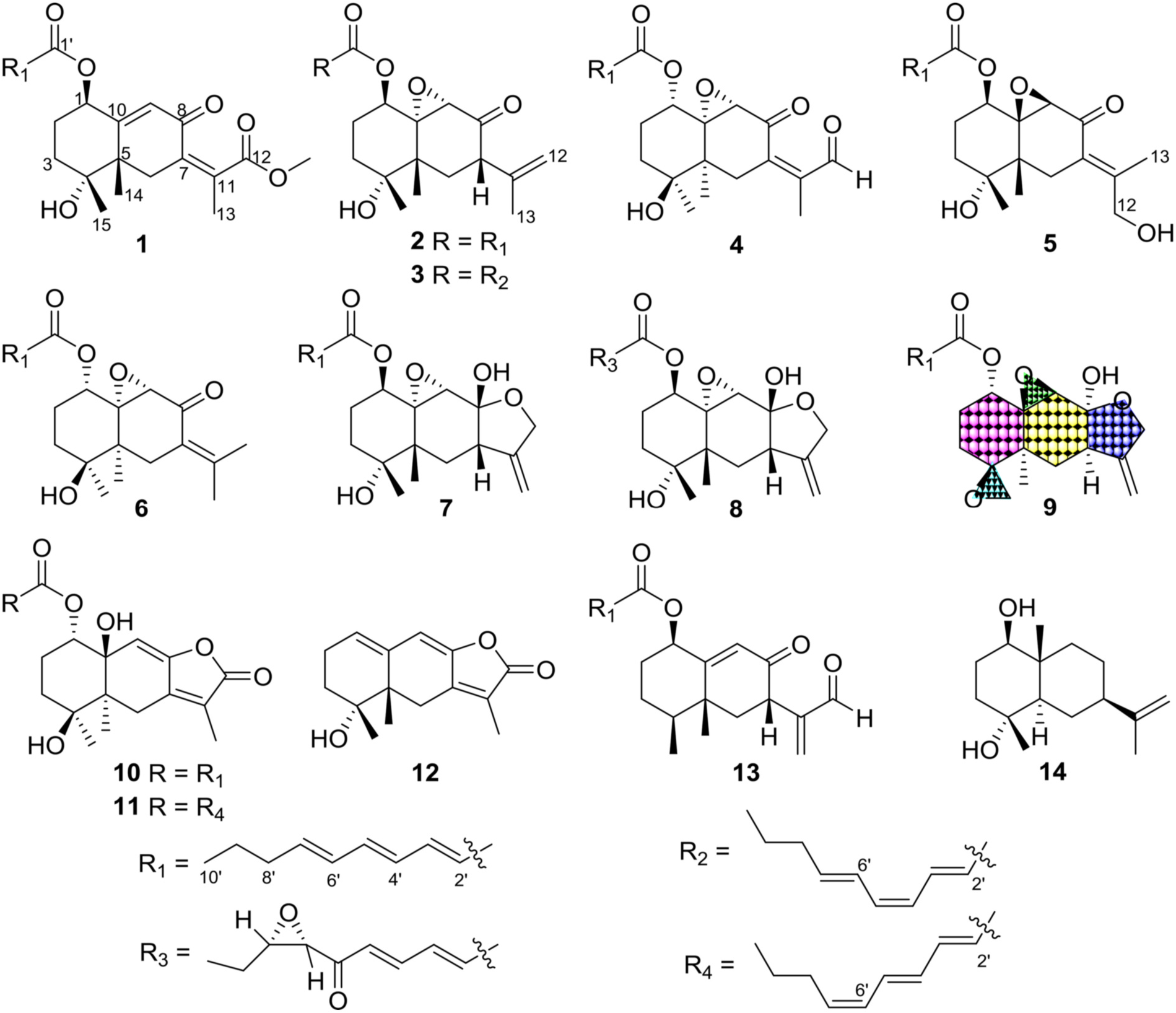 Fig. 1 In Aureoterrolides B-M: Eremophilane-type Sesquiterpenoids ...